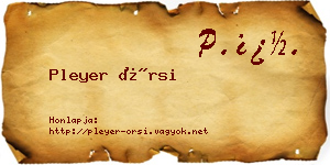 Pleyer Örsi névjegykártya
